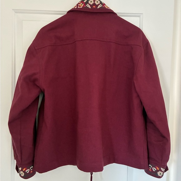 Found Maroon Embroidered Bomber Jacket with Horse Design - Picture 2 of 2